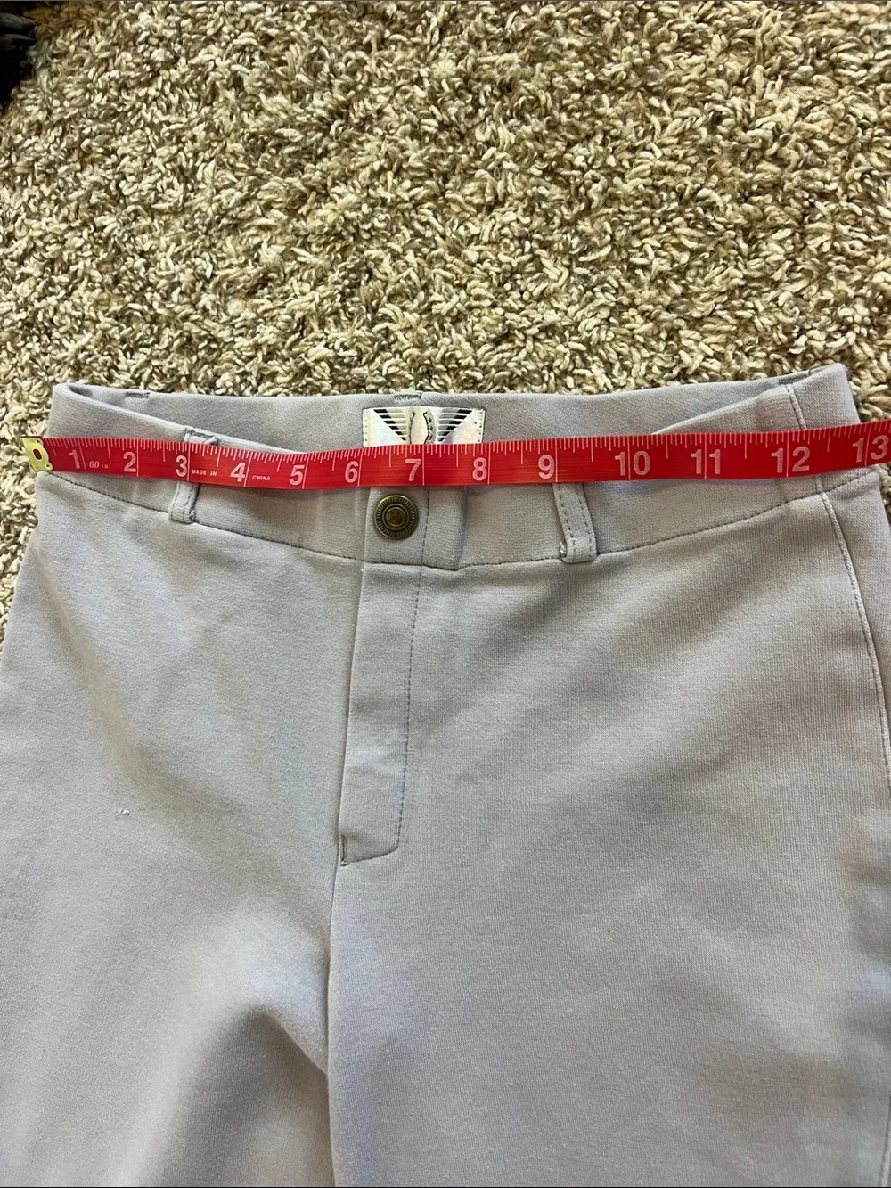 Girls Tuff Rider Light Gray High-Rise Equestrian Riding Knit Pants